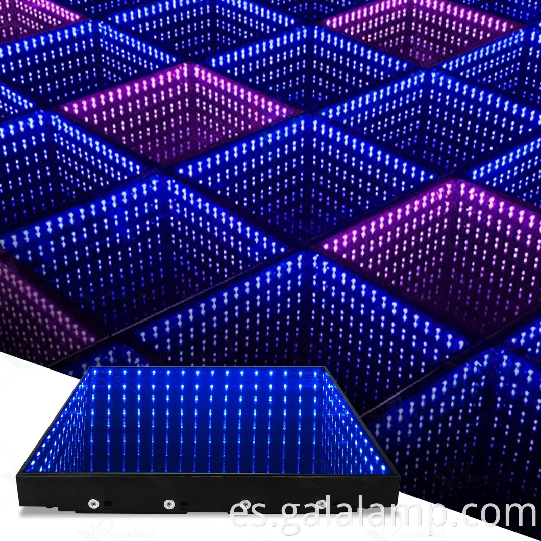 Luces de la pista de baile RGB Infinity Mirror con vidrio de efecto 3D